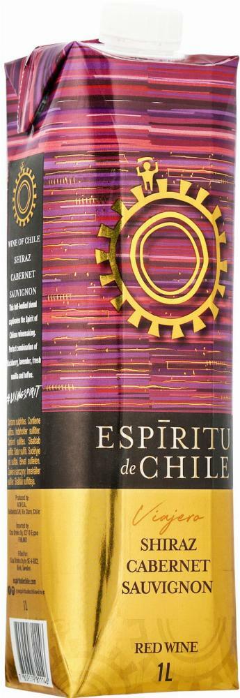 Espiritu de Chile Viajero Shiraz Cabernet 2023 kartonkitölkki