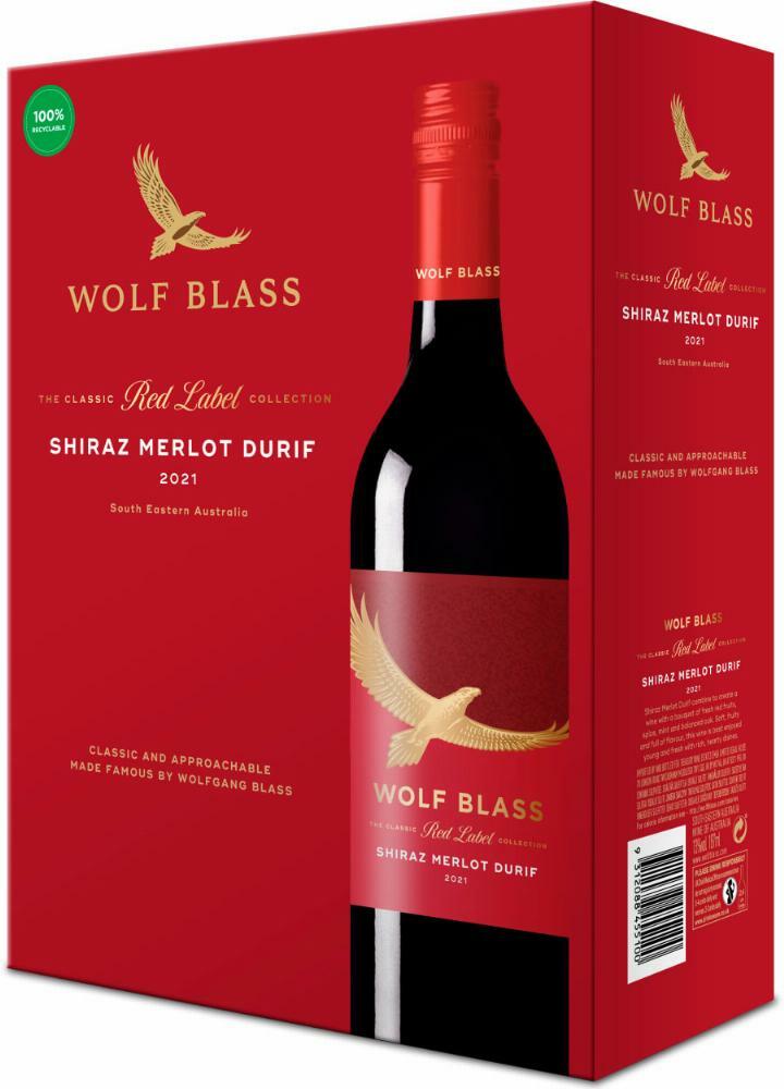 Wolf Blass Red Label Shiraz Merlot Durif 2021 hanapakkaus