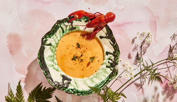 Leyda Reserva Riesling ja kermainen rapukeitto aloittaa rapujuhlat