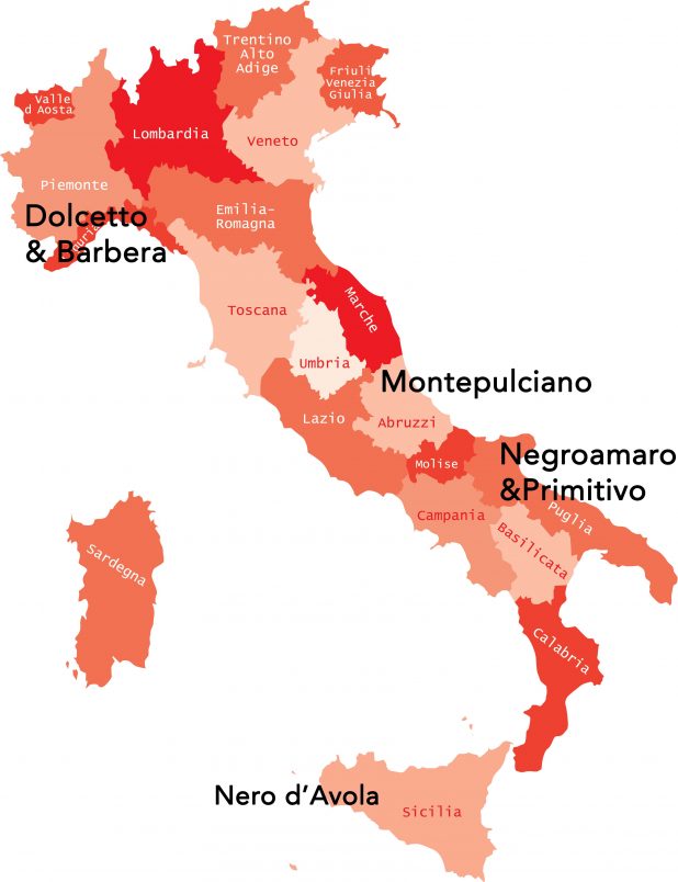 Italian viinialueet