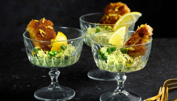 rapeaksi paistettu silli ja hernemajoneesi