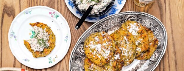 Kesäkurpitsarieskat ja tofuskagen